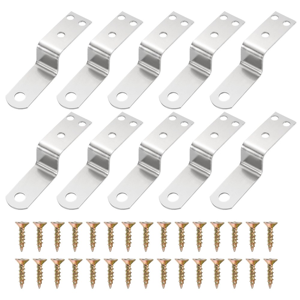 10pcs Z Shaped Corner Bracket, 0.7 Inch Silver Frame Bracket