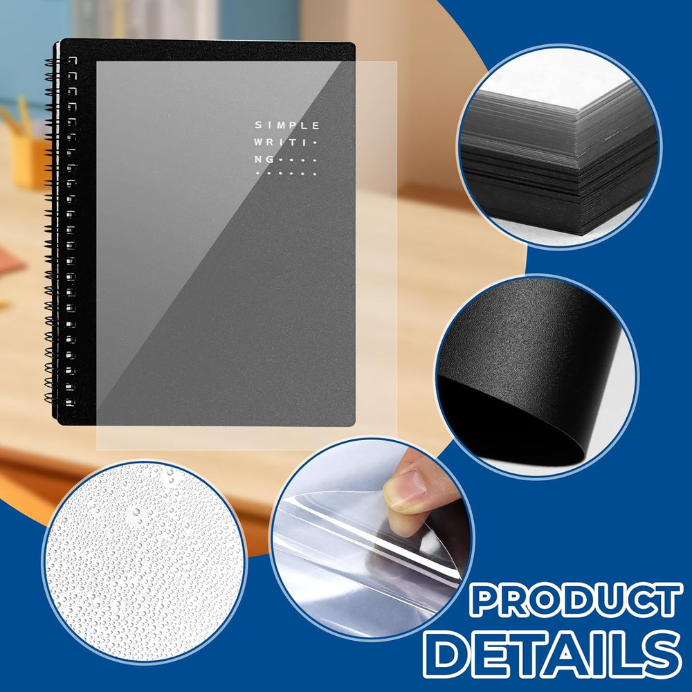 60 Pack Letter Size Binding Covers and Backs Set Clear Front Black Back