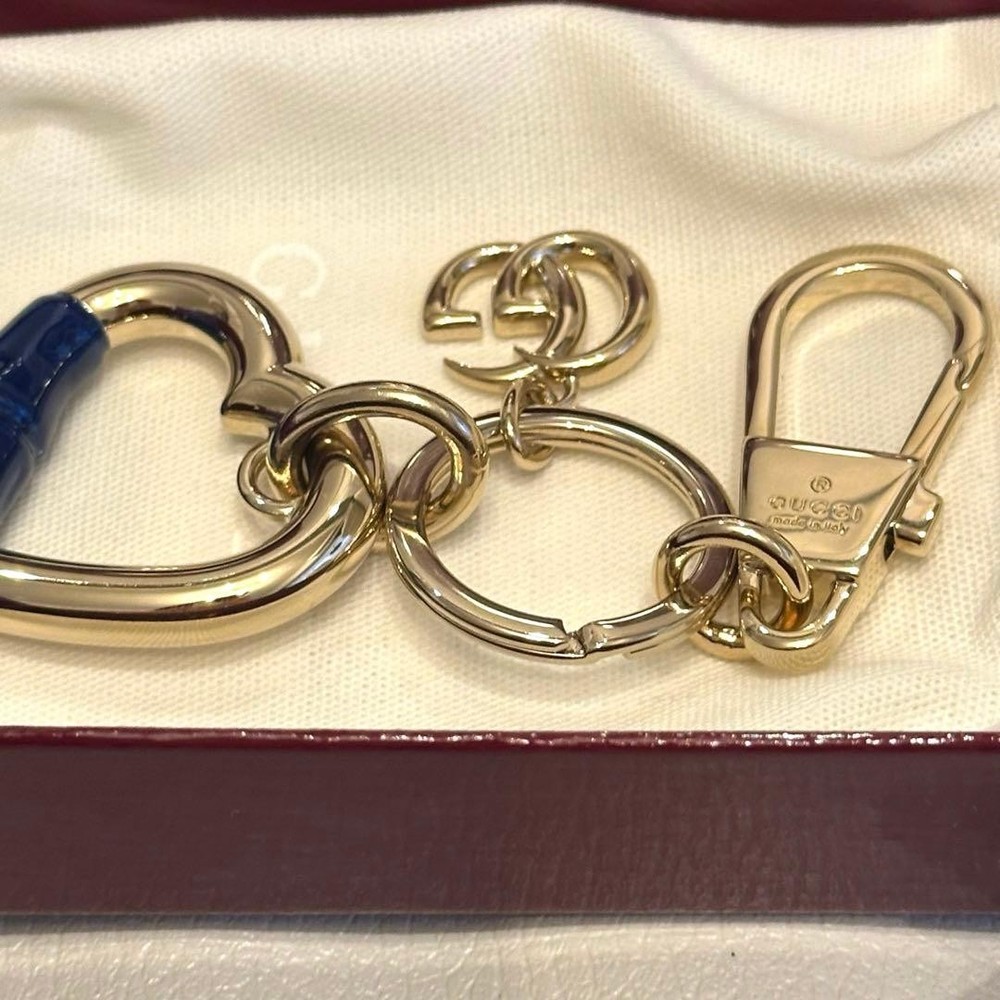 GUCCI Heart Shape Keychain Blue