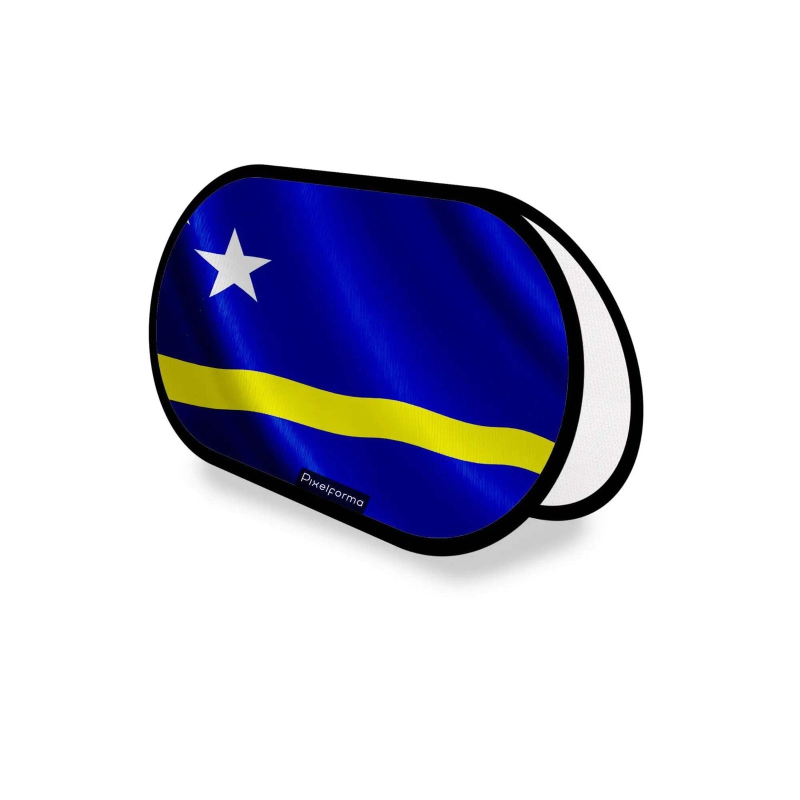 Curacao Flag Oval Advertising Stand 70 x 120 cm