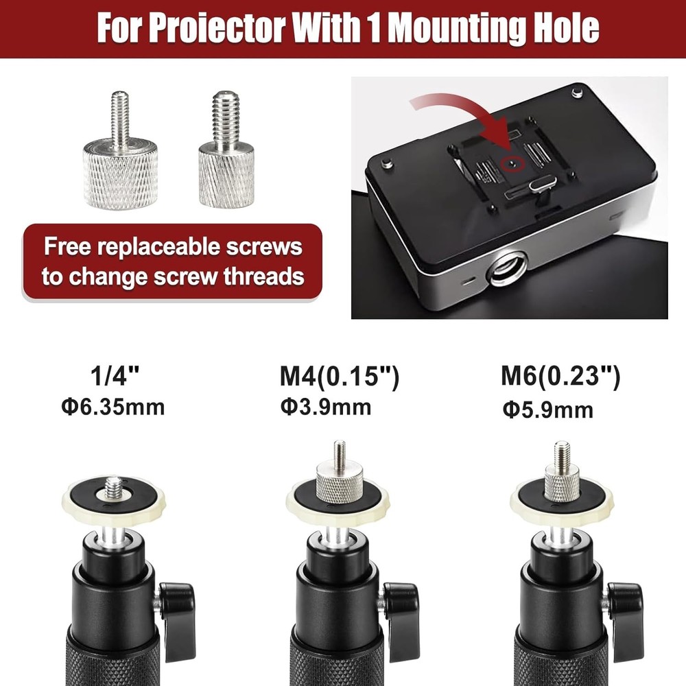 Versatile Projector Mounting Solution - Ceiling/Wall with 360° Swivel Adjustment