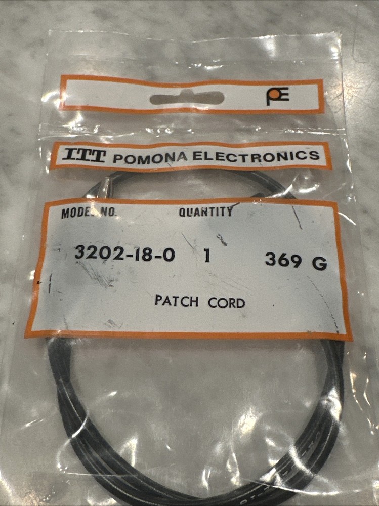 NEW Pomona Patch Cord Black 3202-18-0