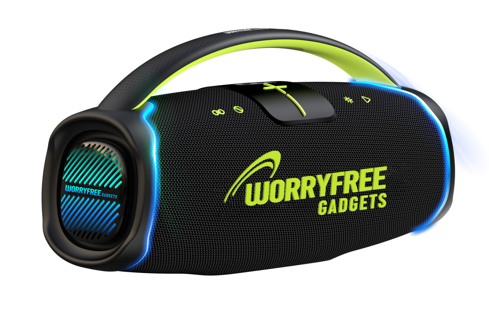 300W Portable Bluetooth Speaker with Handle, one Microphone- Black