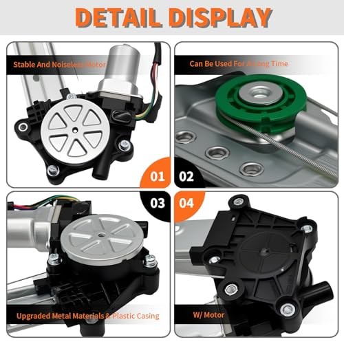 Power Window Regulator W/Motor Front Right Passenger Side Compatible with