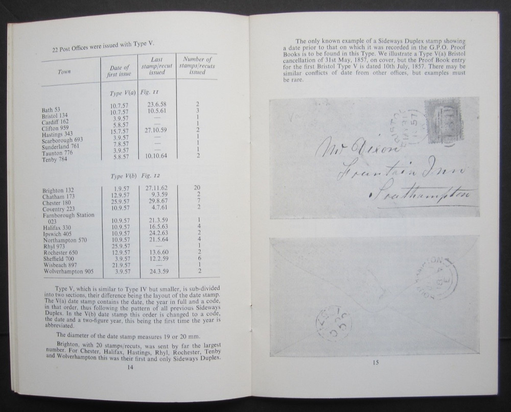 Sideways Duplex Cancellations of England & Wales. reference guide 1975.