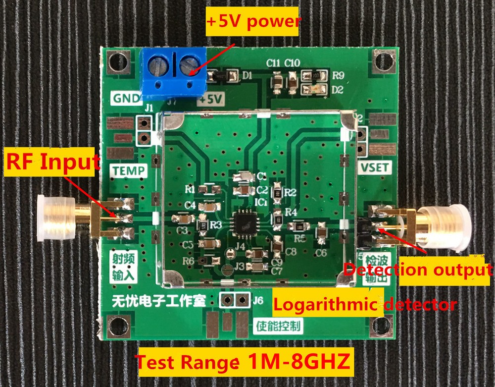 AD8318 1-8000MHz RF Power Meter Logarithmic Detector Controller for Amplifier