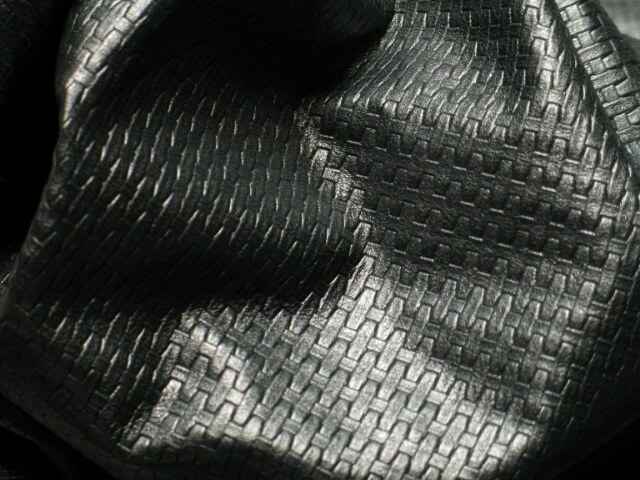 Leather Hides Imprinted Basket Black