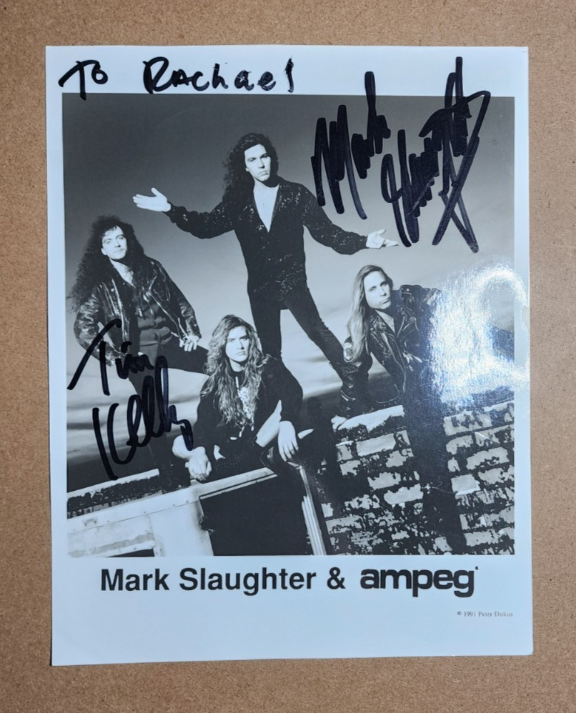 MARK SLAUGHTER Autographed / SIGNED Photo - Ampeg - 8x10