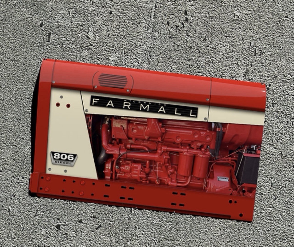 Wow!! Curved International Farmall model 806 Tractor Farm 3D Sign