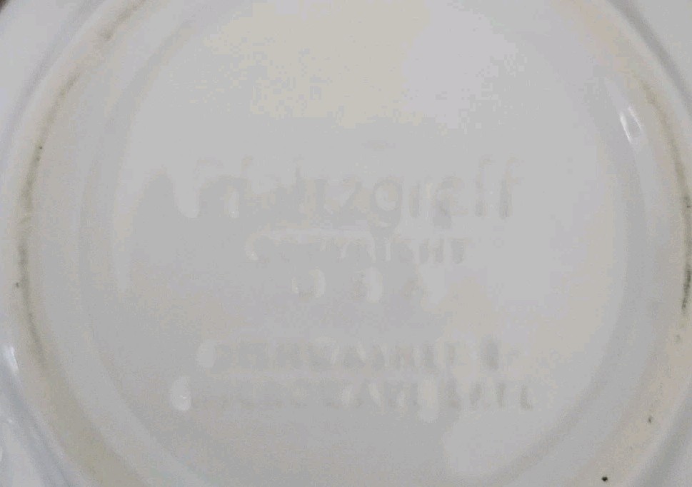 Pfaltzgraff Filigree Open Onion Soup Bowl w/ tab handles; 5 1/8" d x 3" t; U S A