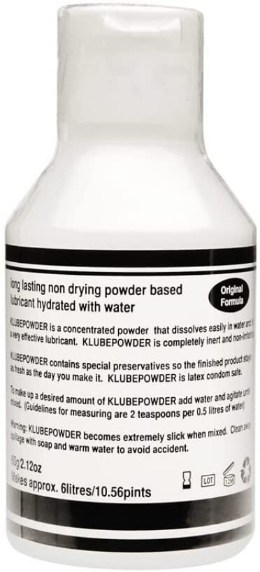 K Lube Powder Lubricant 60g, Made in UK, Dry Powder Lubricant Mix, makes 6 liter