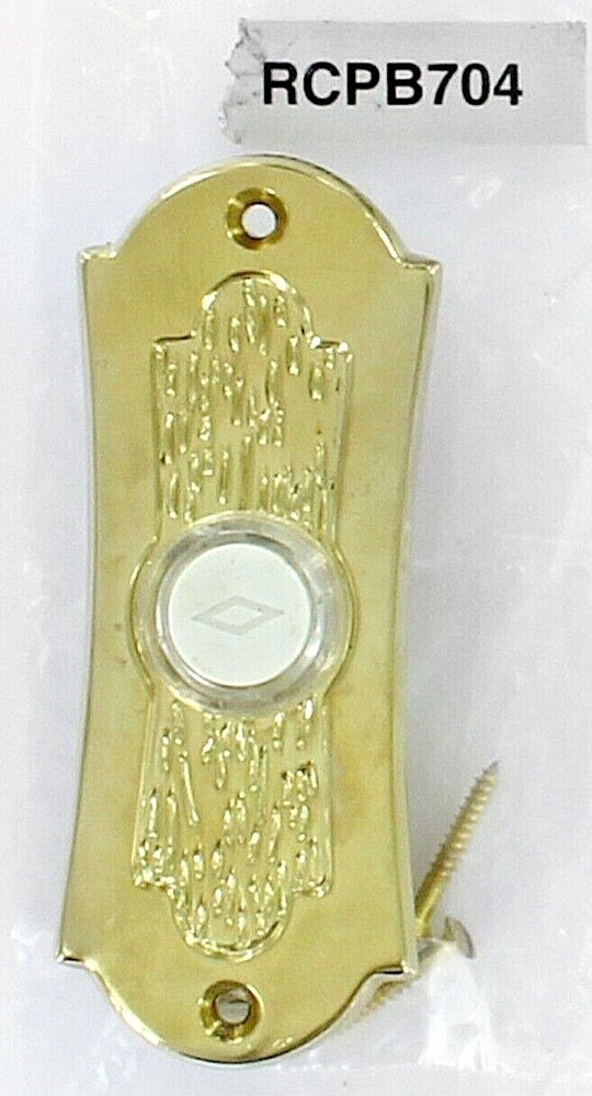 NuTone RCPB704 Lighted Polished Brass Pushbutton Door Bell