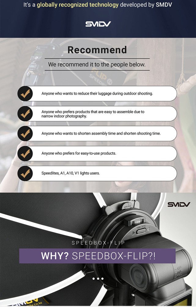 SMDV SPEED-BOX FLIP32G Quick Soft-box Diffuser for S-Light S-Lite Quantum Flash