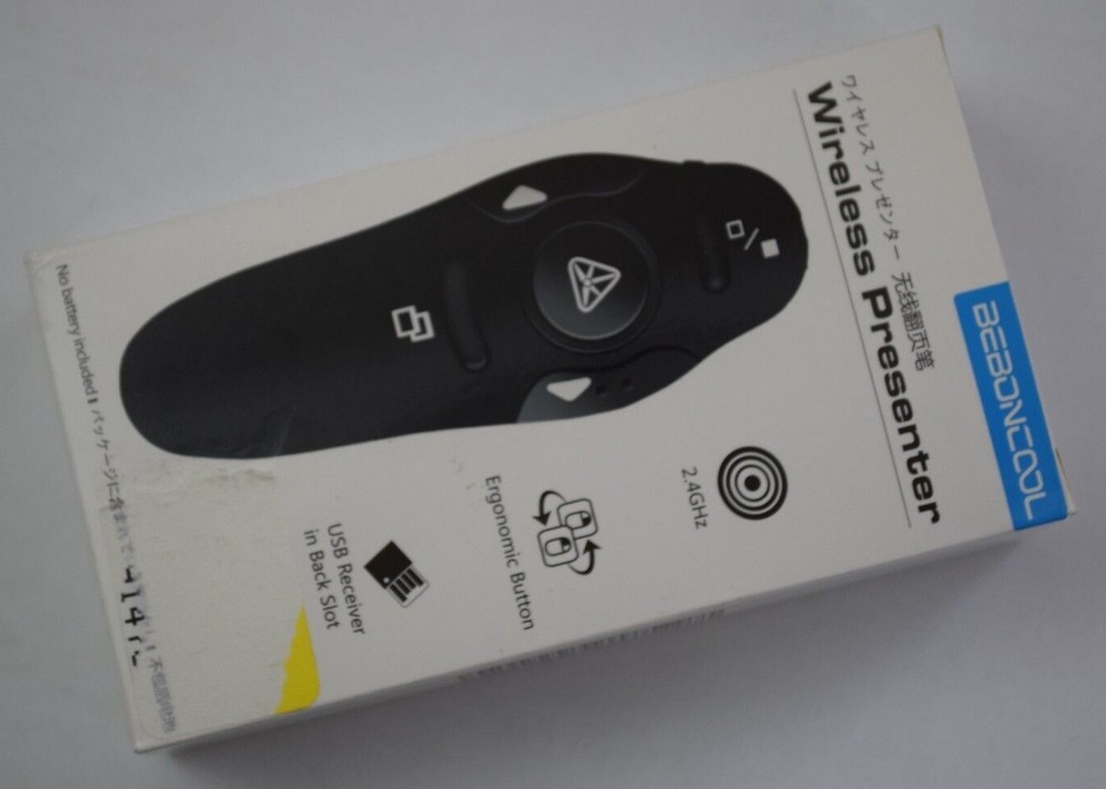 Beboncool Wireless Presenter 2.4GHz Ergonomic Button D100-US USB