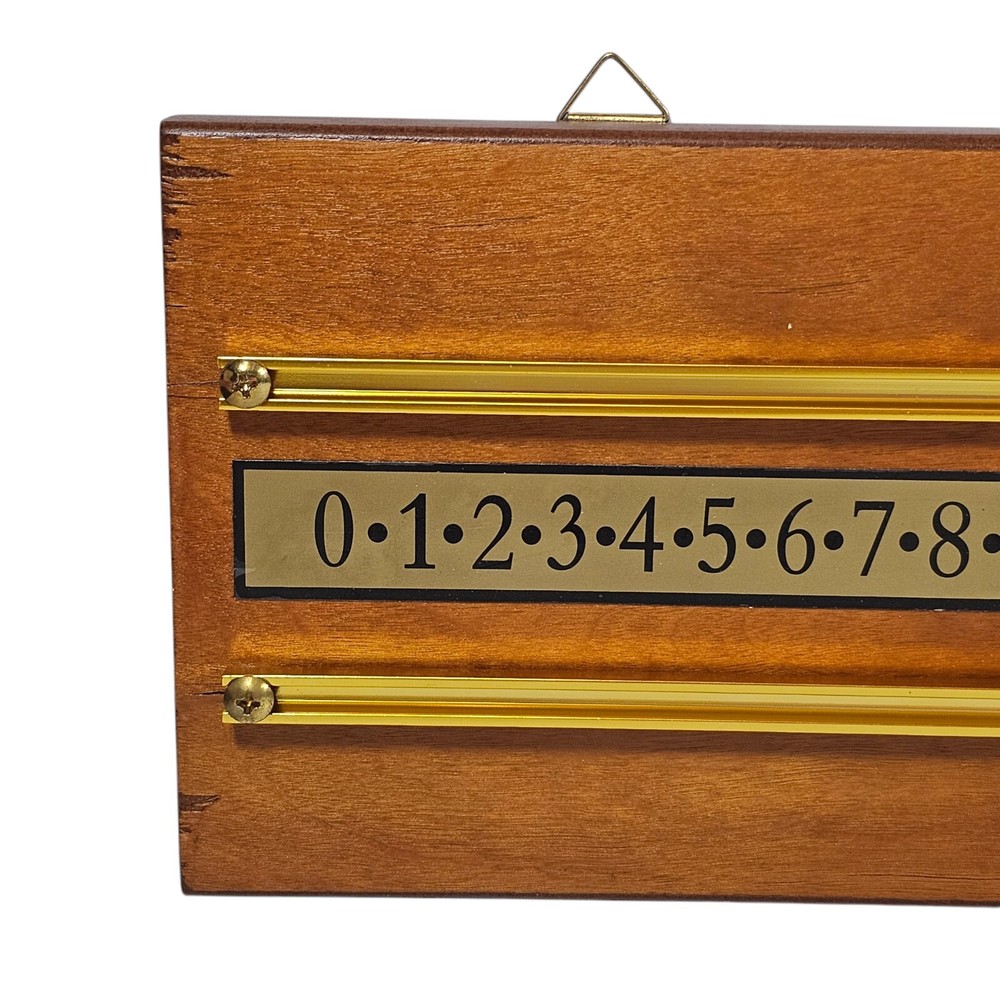 Rectangle Pool Billiard Table Snooker Scoreboard Walnut & Brass Man Cave Gift