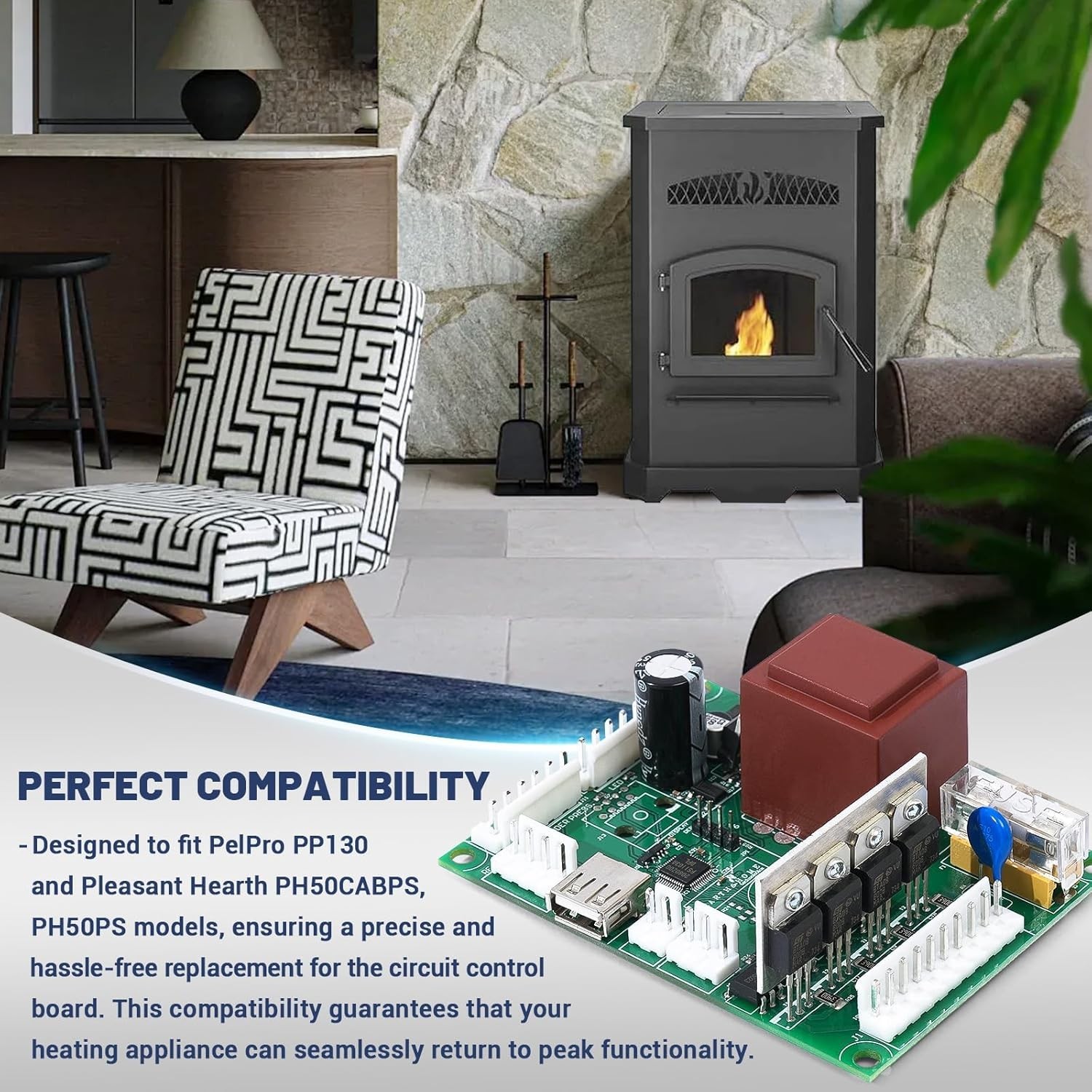 Circuit Control Board Replacement for PelPro PP130, Pleasant Hearth PH50PS PH50C