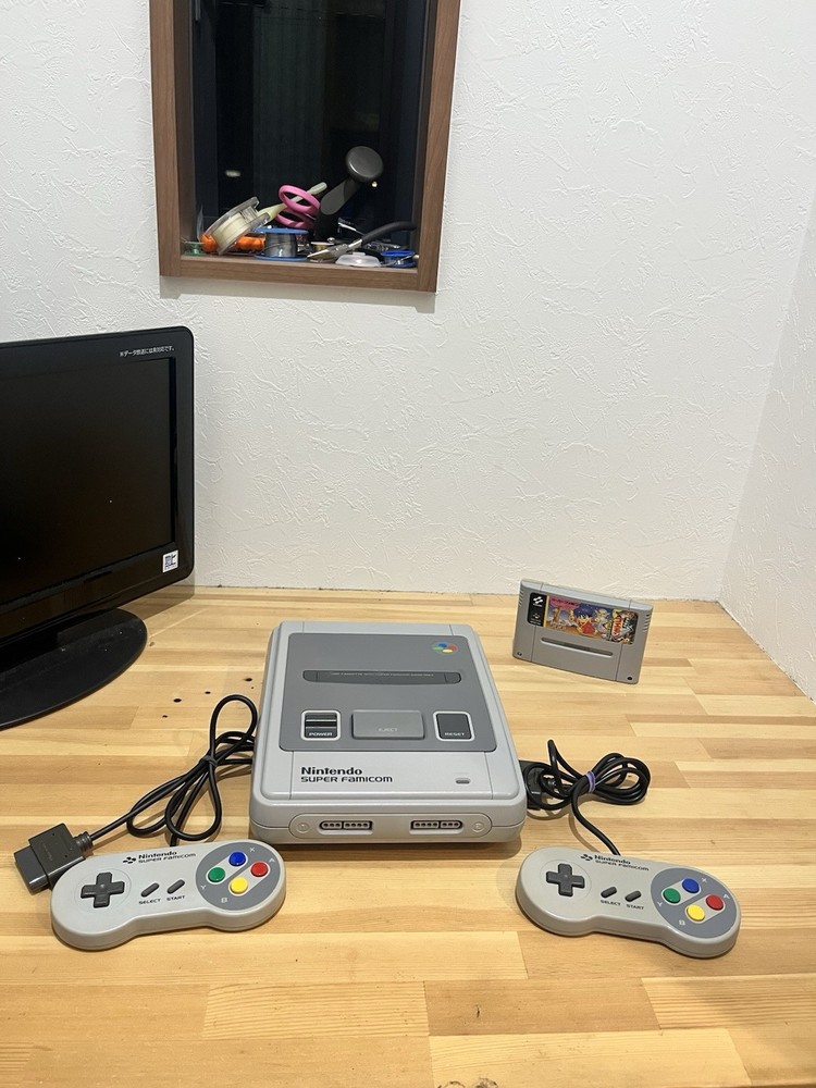 Super Famicom Console Set 2 Controllers Game No Adapter Tested Japan