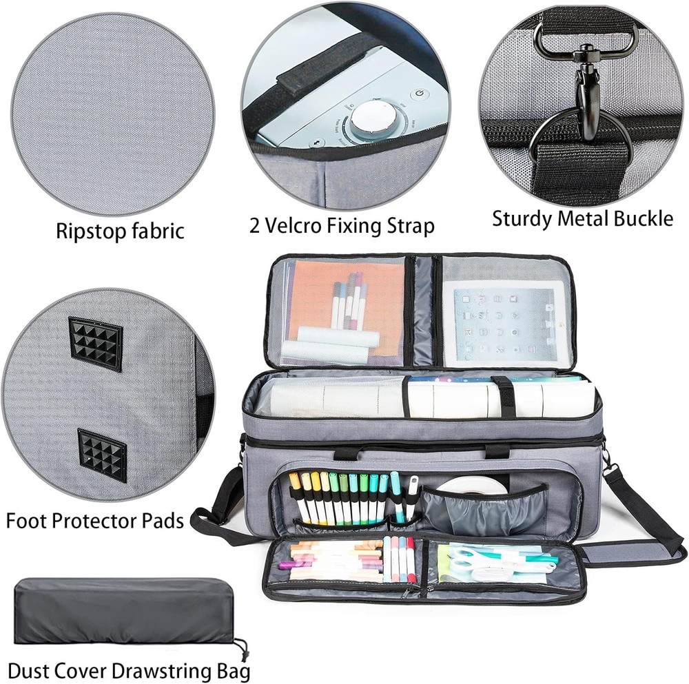 Carrying Case for Cricut Maker 3/4 Explore Air 2/3/4 Double-Layer Storage