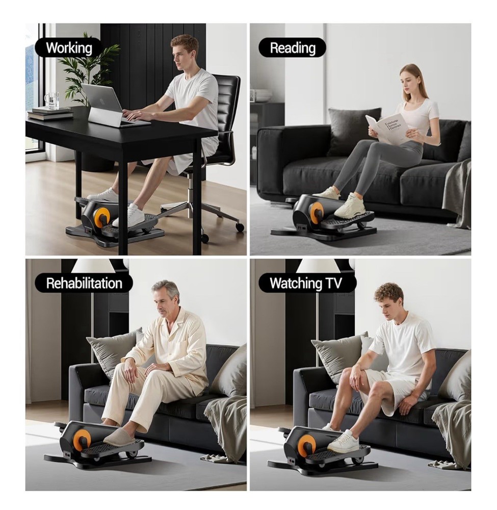 Under Desk Elliptical Machine Electric Pedal Exerciser Remote 12 Speed