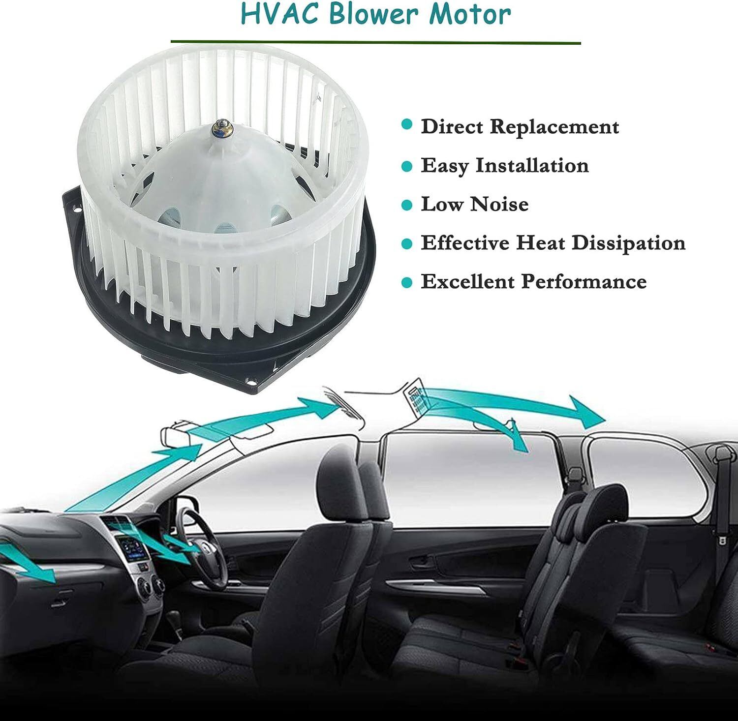 AC Heater Blower Motor w/Fan for 2007-2019 Infiniti FX35 G35 EX35 Nissan Altima