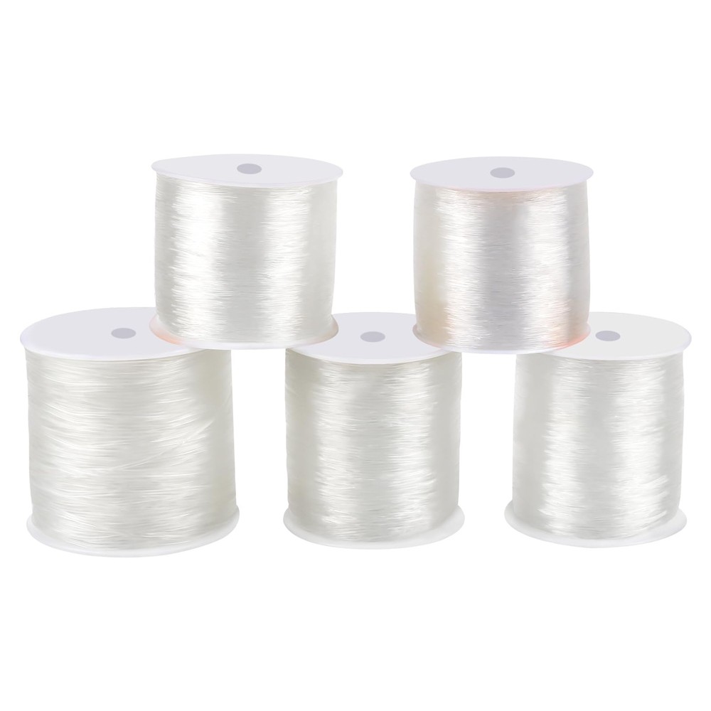 5 Pack Assorted Size Elastic String, Stretchy Bracelet String Crystal Clear