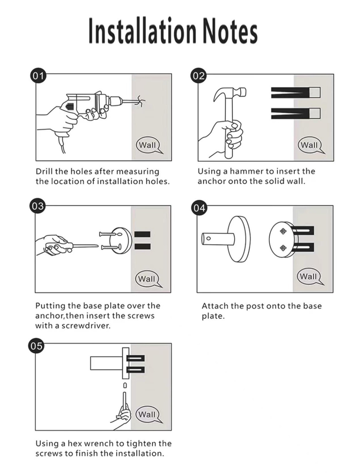 6 Peice Bathroom Hardware Accessories Set Towel Bar Set Stainless steel Silver