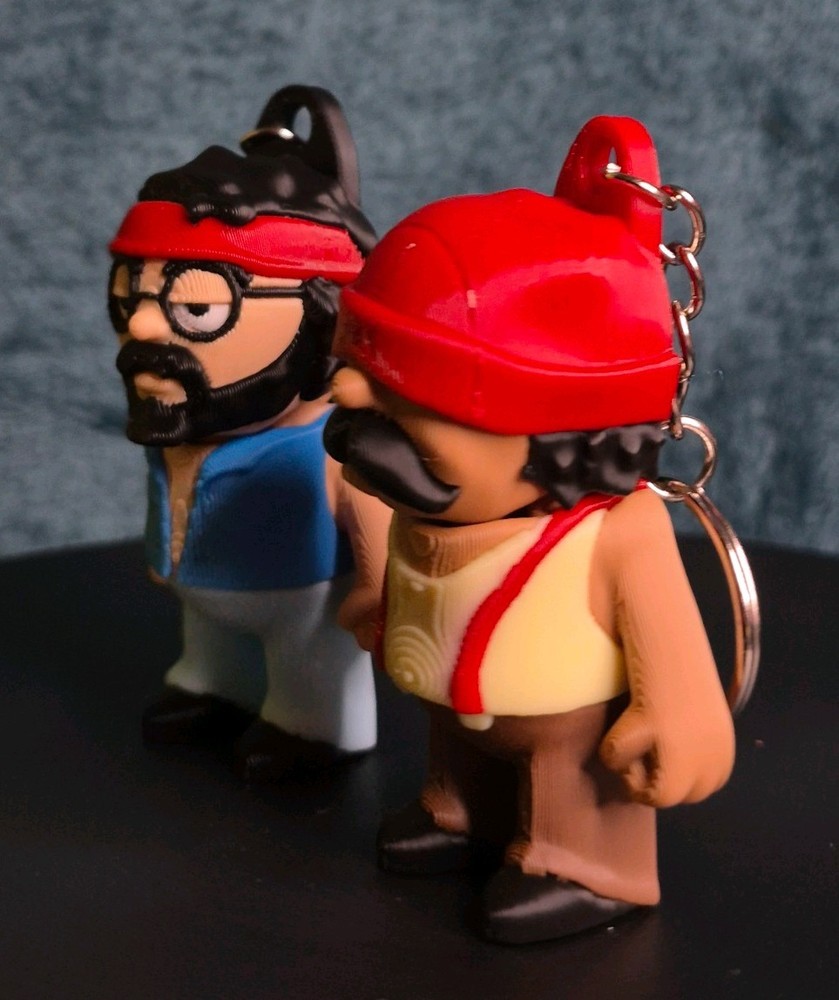 Cheech & Chong Keychain Set Classic Outfit 3D Printed 2 Pack Figures