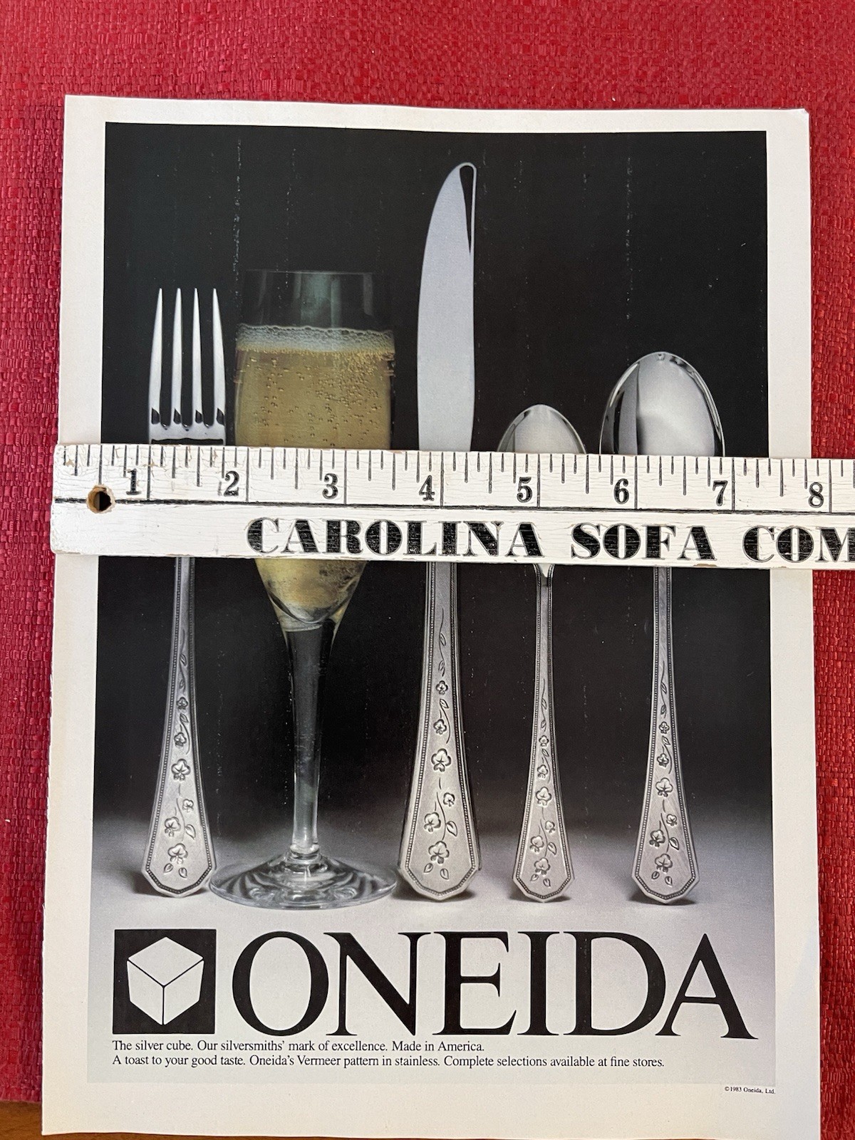 Oneida 1983 Print Ad Kitchen Utensils Flatware Vermeer Pattern Stainless