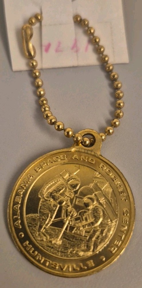 Vintage Apollo Coin Keychain.