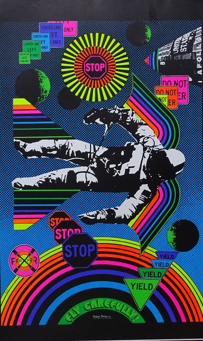 Choose from 65 different Psychedelic Blacklight Mini-Poster reproductions 9"x14"