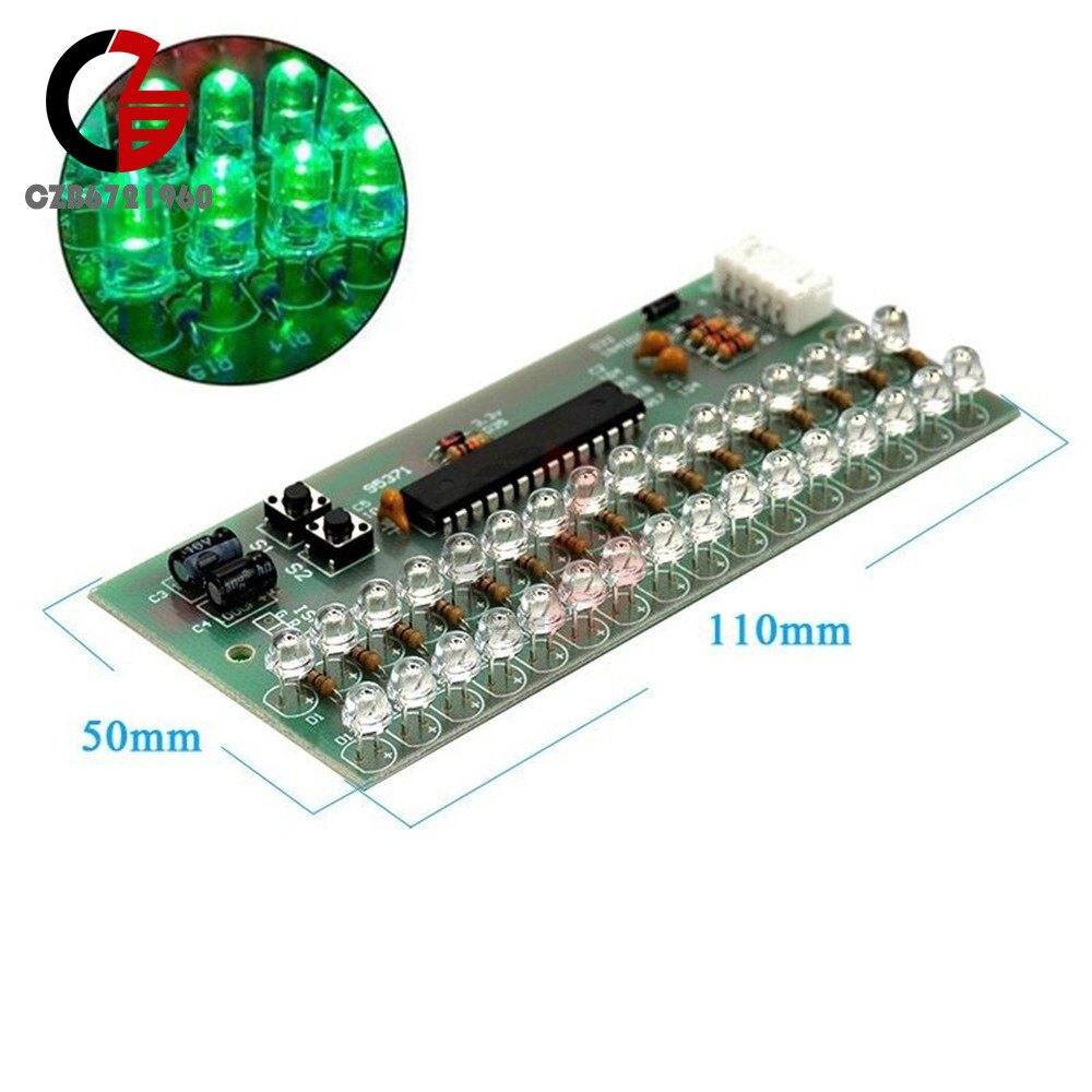 16 LED 2-Channel MCU Adjustable Display Pattern LED VU Meter Level Indicator