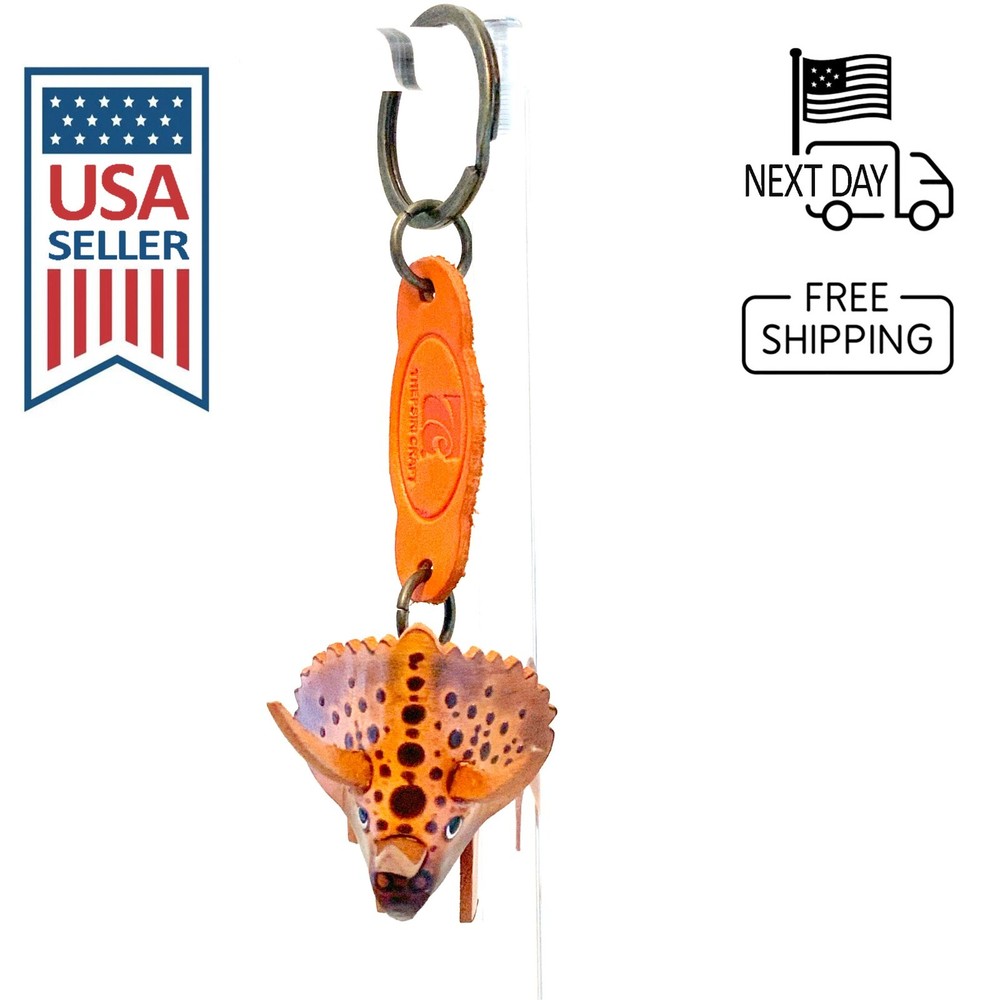 Triceratops Handmade Leather Keyring