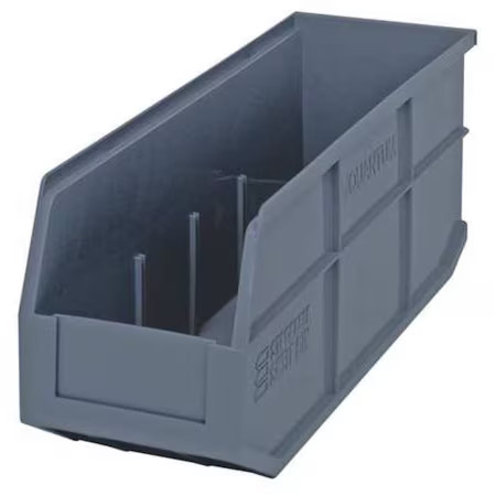 Quantum Storage Systems Ssb461gy Shelf Storage Bin, Polypropylene, Gray, 7 In