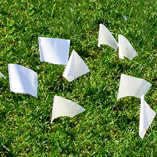 100Pack Marking Flags, Writable/15x4x5 Inch, Yard Flags for 100 Pack White