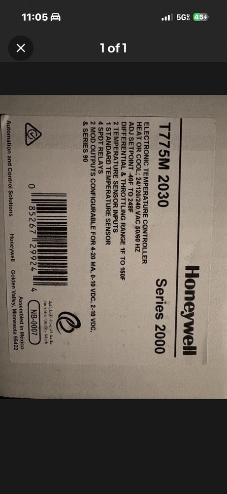 HONEYWELL T775M2030 ELECTRONIC TEMP CONTROLLER