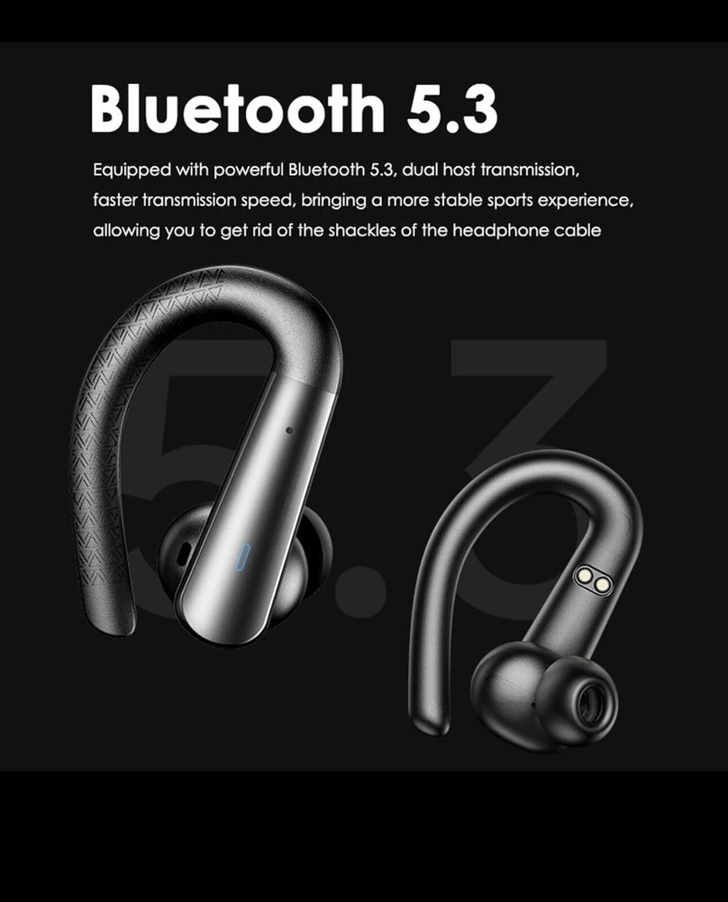 Bluetooth Wireless Headphones Noise Cancelling EarHook for Galaxy Note10+ 5G