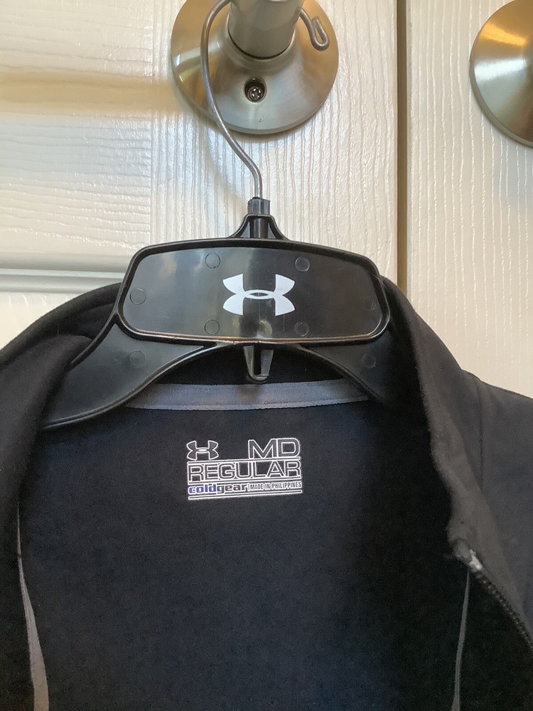 Under Armour Cold Gear Impulse Running Jacket Black And Gray Mens Medium Regular