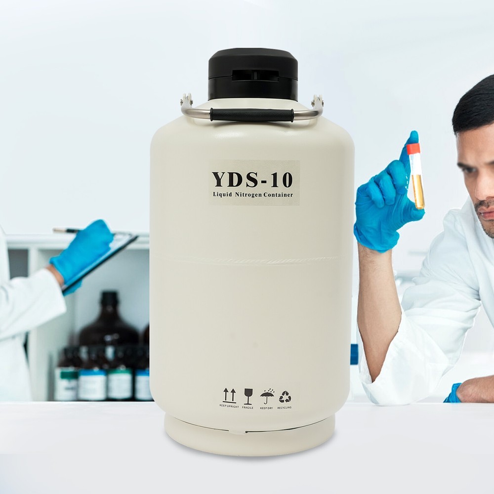 Liquid Nitrogen Tank Tabletop Nitrogen Cryogenic Container 10L/2.64 Gallons