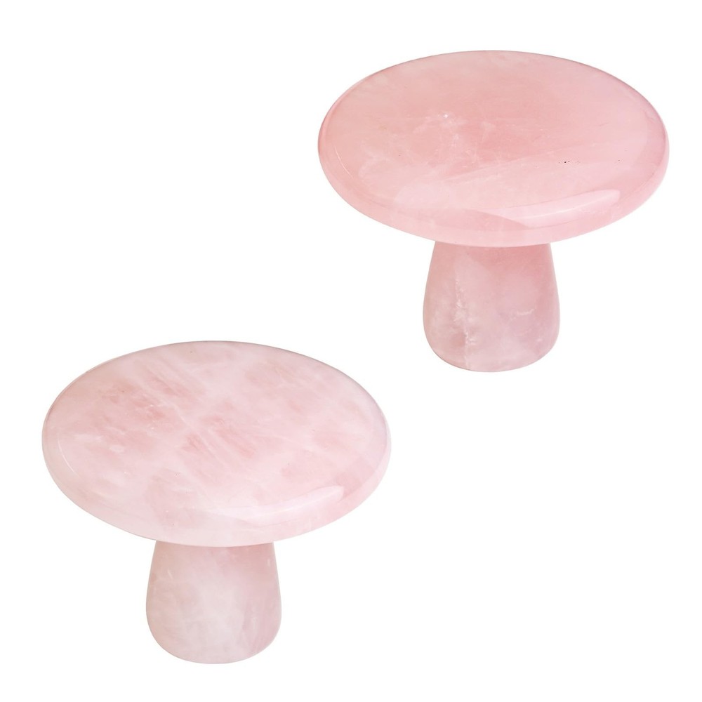 2PCS Natural Crystal Cabinet Knobs with Screws Round Stone Drawer Pull Handle...