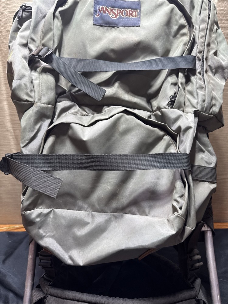 VINTAGE JANSPORT EXTERNAL FRAME TAN HIKING CAMPING BACKPACK