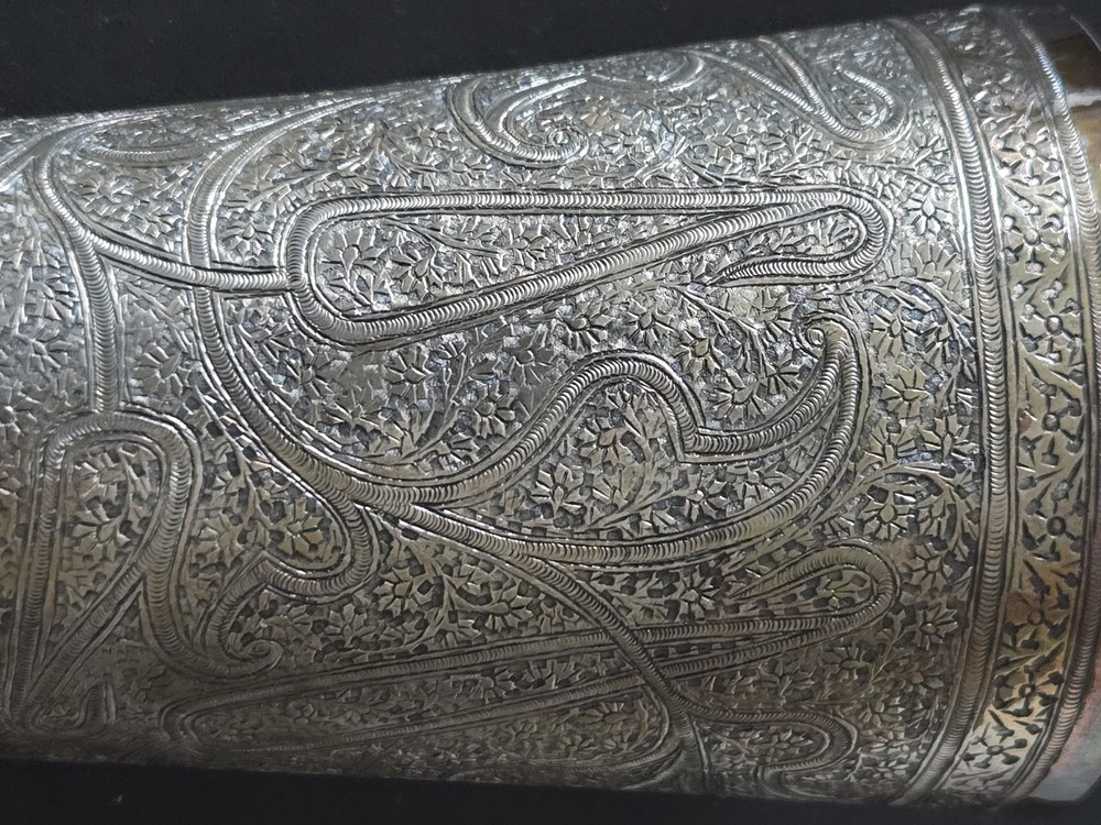 Large Antique Solid Silver India Kashmir Cup Paisley Design