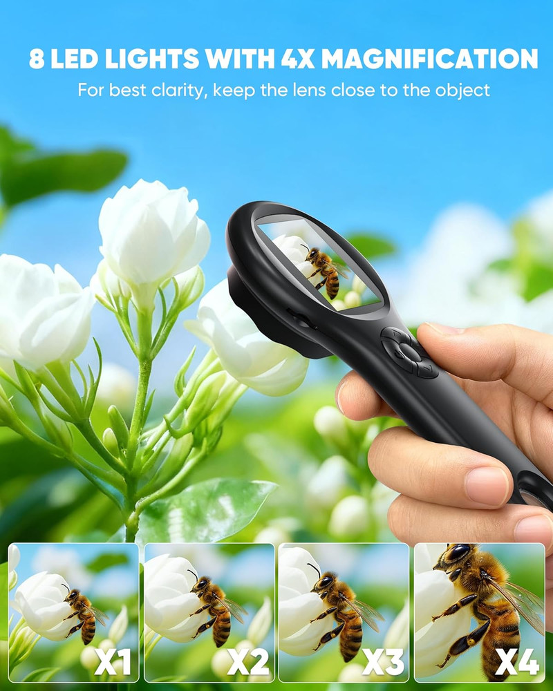 Microscope for Kids - Mini Pocket Digital Kids Microscope, Portable Handheld USB