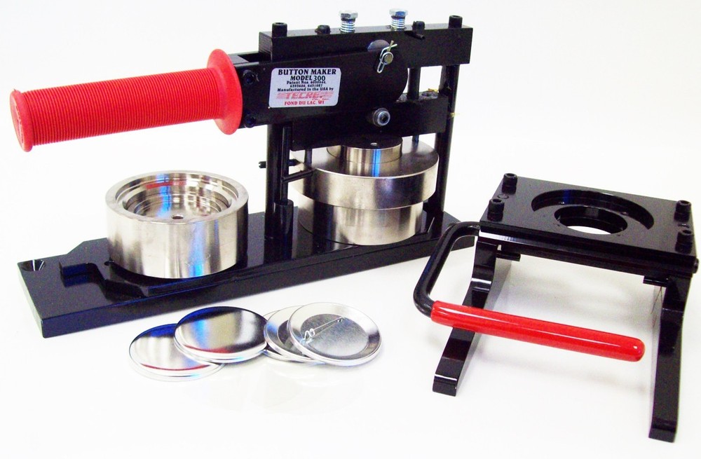 3" PAPER Button Making Kit - Machine, Graphic Punch, 100 Pin Back Button Parts
