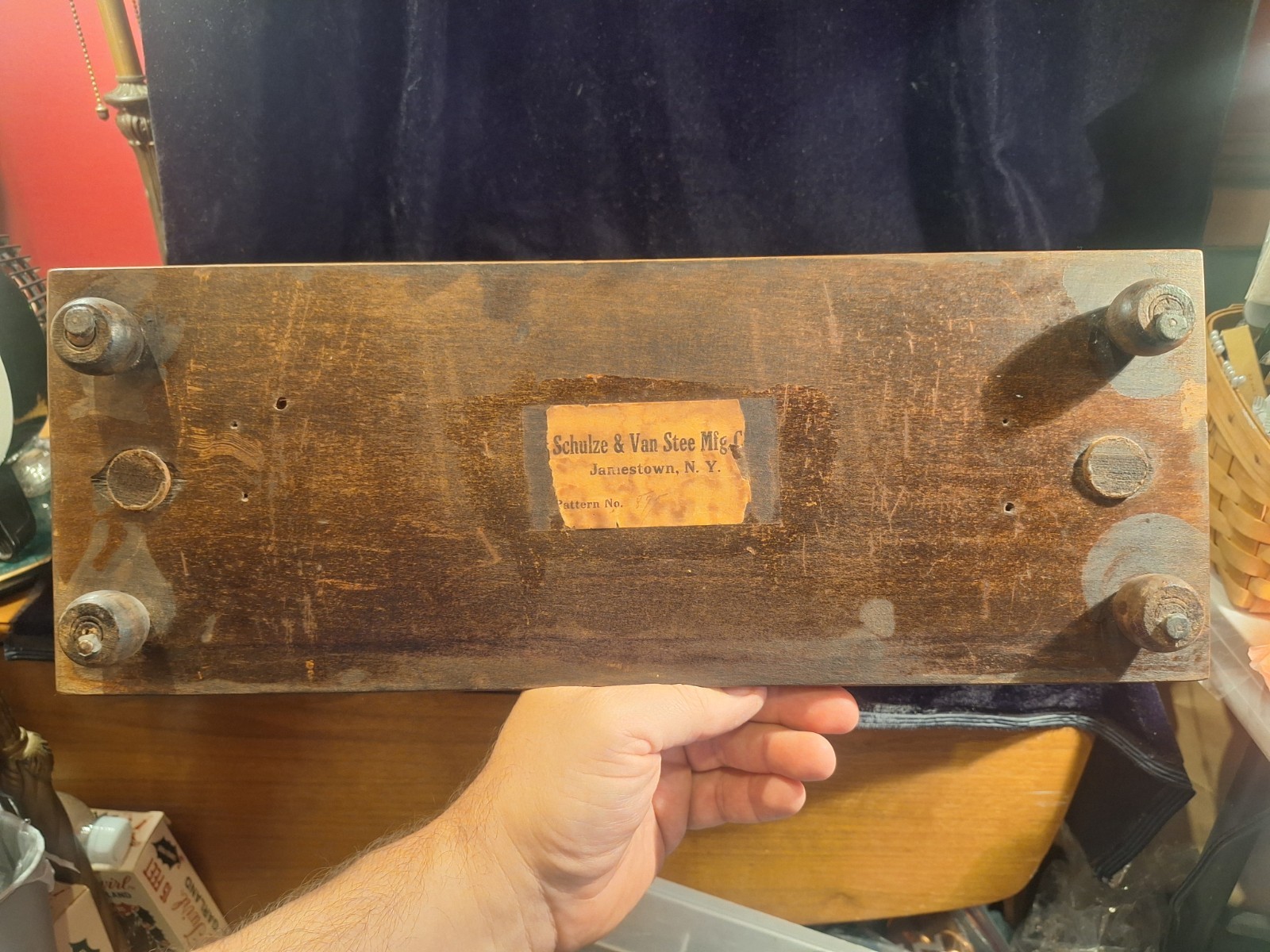 Antique Wood Tabletop Vanity Dressing Table Swivel Mirror by Schulze & Van Stee