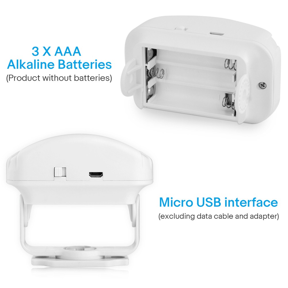 Wireless Motion Infrared Sensor Alarm Secure 1 Alarm + 4 Sensor Plug In/ Battery