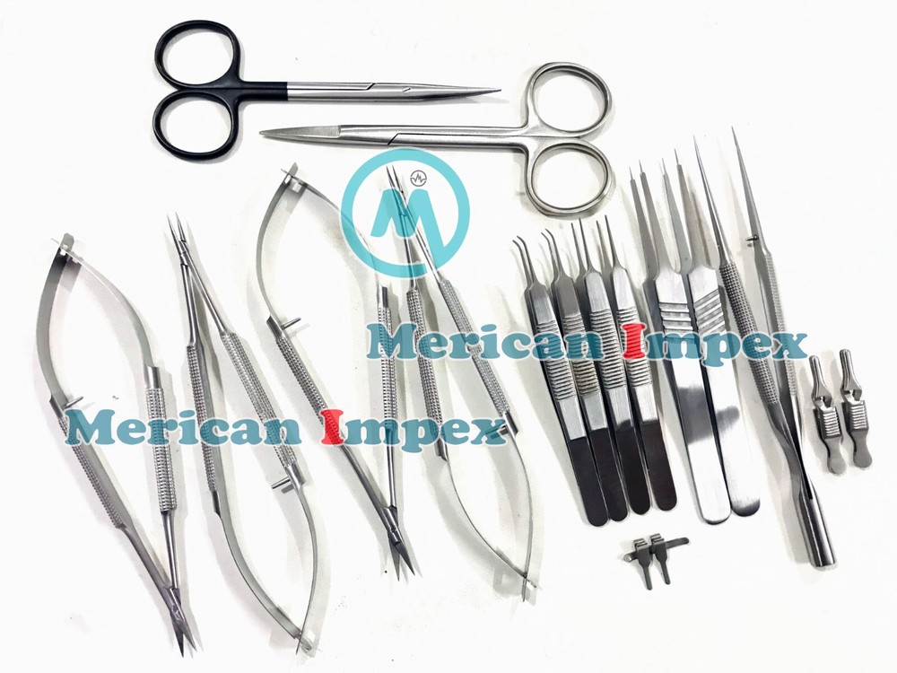 Micro Hand Surgery Instruments Kit Microvascular Clamp Surgical Suture Kit 17Pcs
