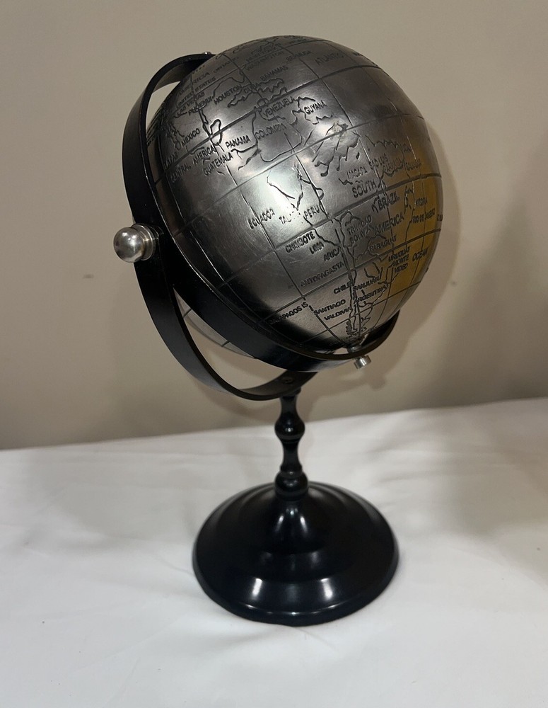 Globe Earth Stand Base Metal Vintage