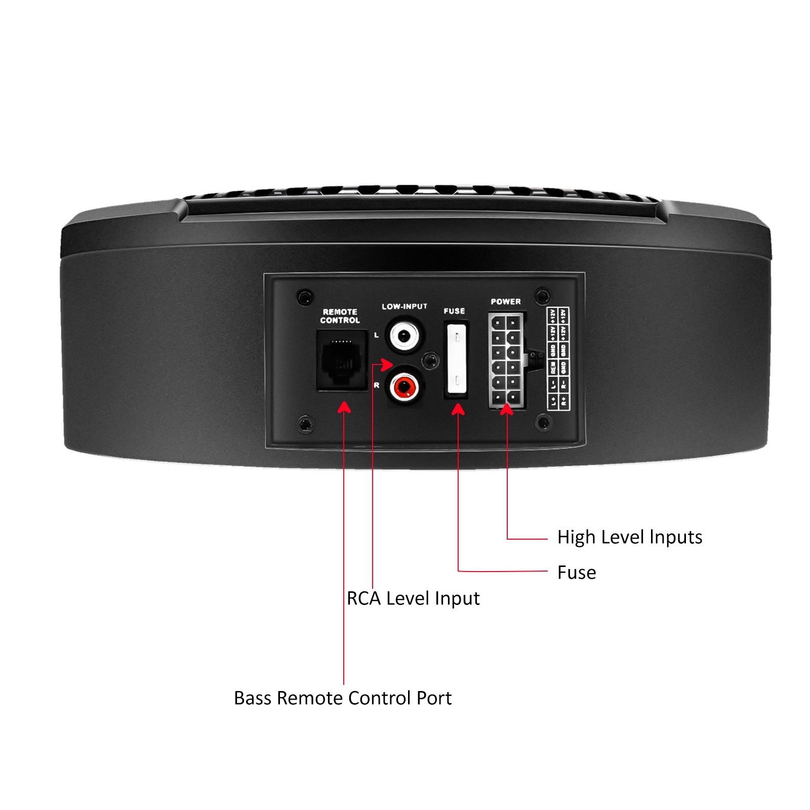 RECOIL SL1708 8" Under Seat Slim Amplified Car Subwoofer