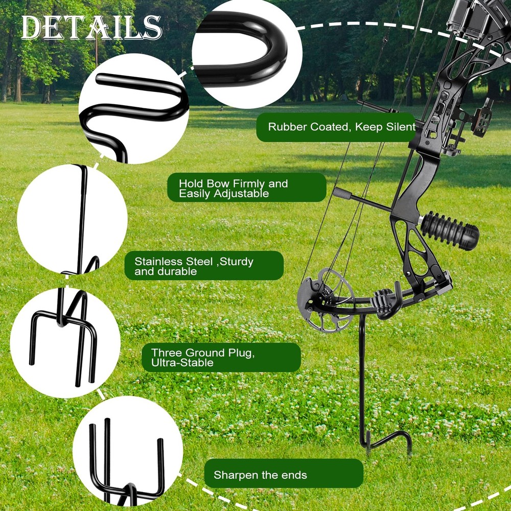 Ground Blind Bow Holder Rubber Coated Archery Stand