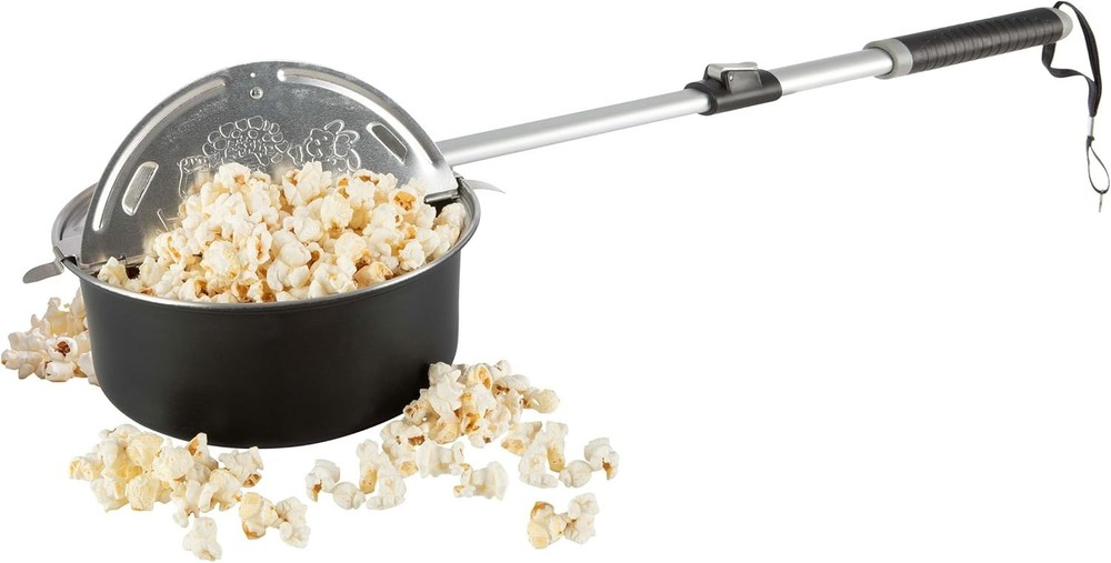 Campfire Popcorn Popper - Old Fashioned Popcorn Maker with Telescoping Handle...